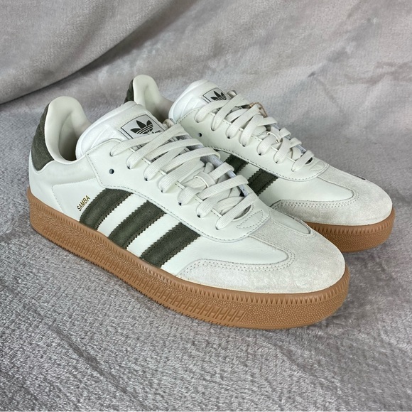 adidas Other - Adidas Samba XLG Mens Shoes Sneakers Size 13 Ivory Olive Green Suede NEW